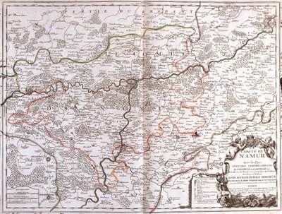 Mapa provincie Namur (Belgie) (rytina od Jean Baptiste Nolin