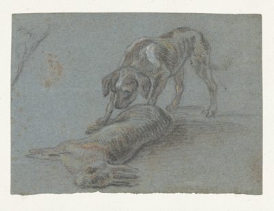 Pes s postřeleným zajícem od Jean Baptiste Oudry (possibly)