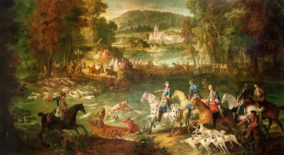 Lov na rybníku Saint-Jean v lese Compiegne, před rokem 1734 od Jean Baptiste Oudry