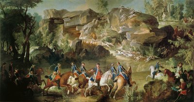 Lov v lese Fontainebleau u Franchard od Jean Baptiste Oudry
