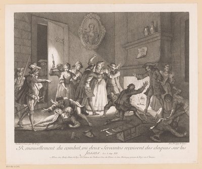 Interieur mit kämpfenden Menschen von Jean-Baptiste Oudry