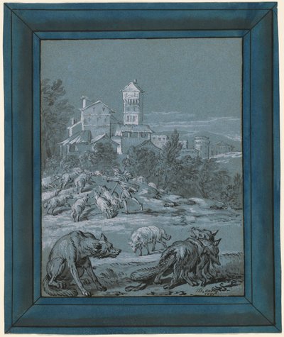 Vlk a liška od Jean Baptiste Oudry