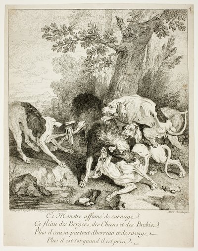 Der Wolf in der Enge von Jean-Baptiste Oudry
