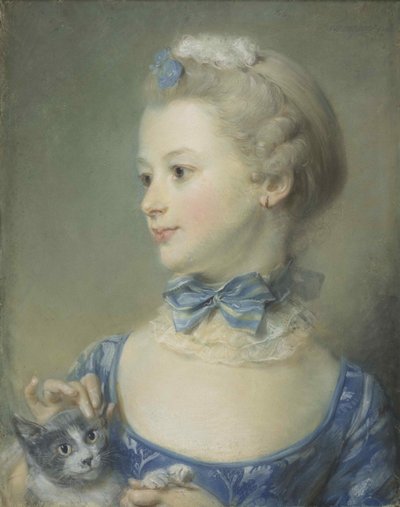 Holčička s kočkou Marie-Anne Huquier, 1747. od Jean Baptiste Perronneau