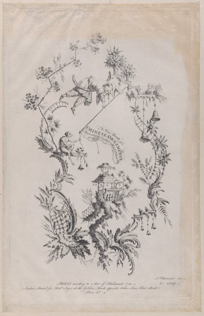 Nová kniha čínských ozdob. Vynalezl a vyryl J. Pillement, 1755., od Jean Baptiste Pillement
