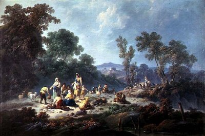 Zalesněná krajina (olej na plátně) od Jean Baptiste Pillement