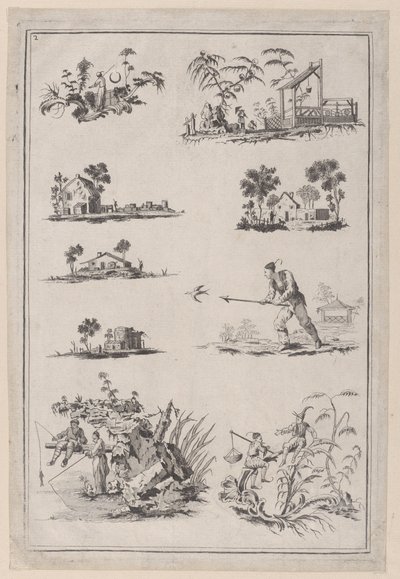Chinoiserie Ornaments, ca. 1760-85. od Jean Baptiste Pillement