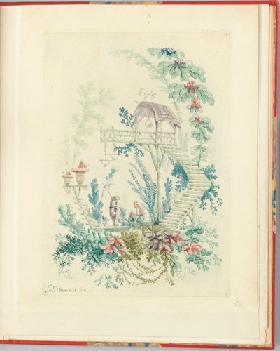 Ornamental Design z nové sady čínských notebooků pro designéry a malíře č. 3, Inventes et dessines od Jean Pillement. Graves od Anne Allenové od Jean Baptiste Pillement