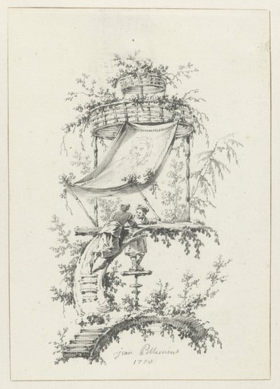Ornamentální kompozice ve stylu chinoiserie Ornamentální vzory ve stylu chinoiserie pro Deuxième Cahier de six Baraques Chinoises (název série) od Jean Baptiste Pillement