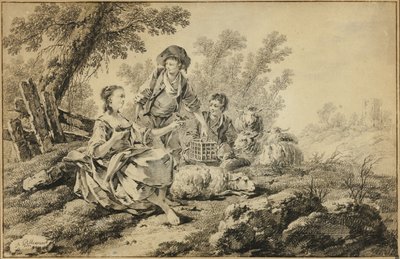 Pastorační scéna od Jean Baptiste Pillement