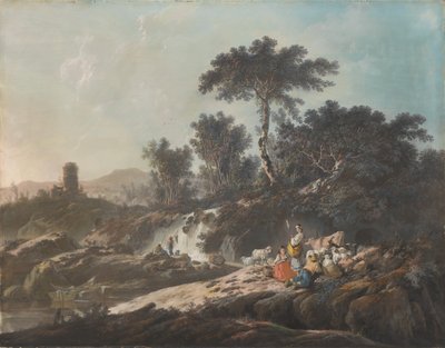 Pastýři odpočívající u potoka od Jean Baptiste Pillement