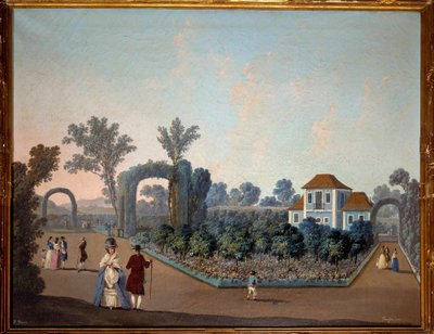Pohled na zahrady Benfiky v Lisabonu v roce 1785 Akvarel od Jeana Pillementa (1728-1808) 1785 Paříž, dekorativní umění od Jean Baptiste Pillement