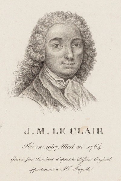 Portrét houslisty a skladatele Jean-Marie Leclaira 1697-1764. od Jean Baptiste Ponce Lambert