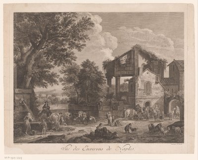Výhled na okolí Neapole Vüe ​​​​des Environs de Neapol (název na objektu) od Jean Baptiste Racine