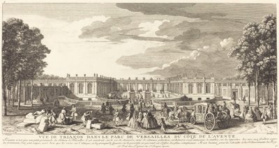 Pohled na Trianon v parku Versailles z Cote de l