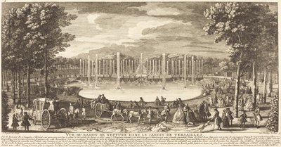 Pohled na Bassin de Neptun v zahradě Versailles od Jean Baptiste Rigaud
