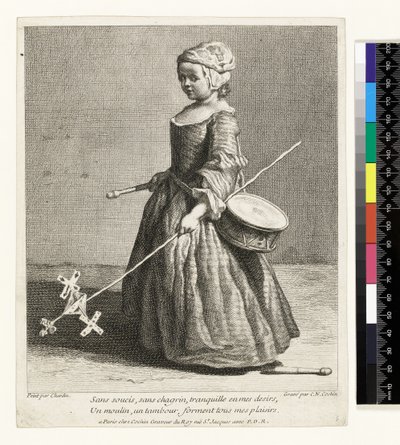 Mladý voják, vyryl Charles Nicolas Cochin I (1688-1754) 1738 (lept a rytina) od Jean Baptiste Simeon (after) Chardin