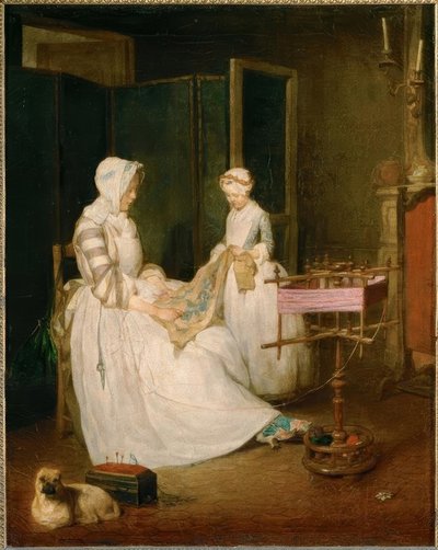 Chardin, pracovitá matka / kolem 1739–40 od Jean Baptiste Simeon Chardin