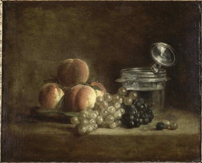 Broskve a hrozny. od Jean Baptiste Simeon Chardin