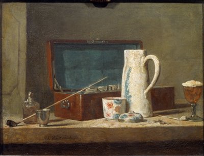 Dýmky a nádoby na pití (také nazývané La Tabagie) - olej na plátně od Jean Baptiste Simeon Chardin