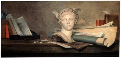 Zátiší s atributy umění, 18. století. od Jean Baptiste Simeon Chardin