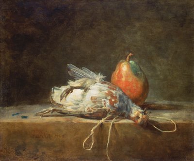 Zátiší s koroptví a hruškou, 1748 od Jean Baptiste Simeon Chardin