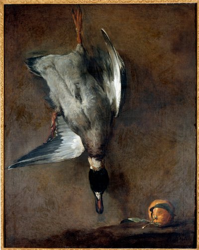 Obraz Mrtvá kachna od Jeana Baptista Simeona Chardina (1699-1779) Gien z 18. století, Musee de la Chasse od Jean Baptiste Simeon Chardin