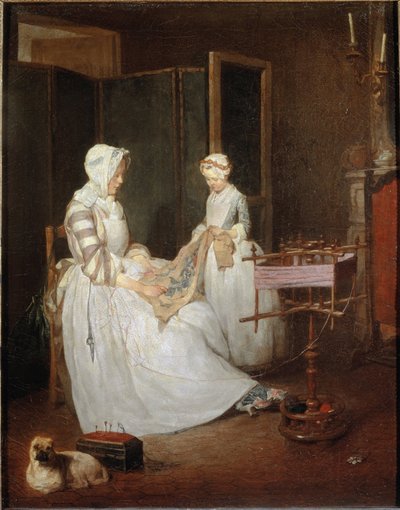 Pilná matka, kolem roku 1740 od Jean Baptiste Simeon Chardin
