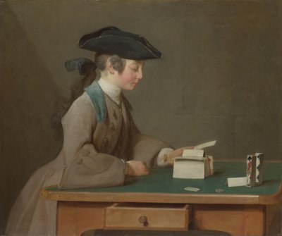 Dům z karet, c. 1736 od Jean Baptiste Simeon Chardin