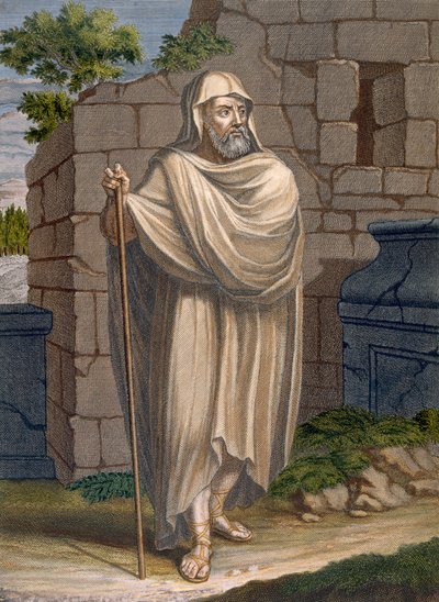 Pouštní Arab, deska 94 ze „Sbírky jednoho sta tisků představujících různé národy Levanty“ od Charlese de Ferriola, vyryl Jean-Baptiste Haussard (fl.1678-1749), 1707-08 (colo od Jean Baptiste Vanmour