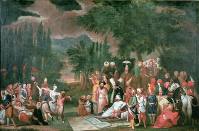 Turecký lovecký večírek se sultánem Ahmedem III od Jean Baptiste Vanmour