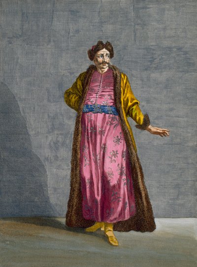 Valašský gentleman, deska 80 ze "Sbírky sta tisků zobrazujících různé národy Levanty" od Charlese de Ferriol, vyryl B. Baron, 1707-08 od Jean Baptiste Vanmour