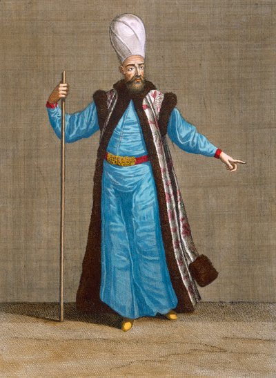 Capidgi-Bachi, deska 15 ze "Sbírky sta tisků zobrazujících různé národy Levanty" od Charlese de Ferriol, vyryl Gerard Scotin (1671-1716), 1707-08 (kolorovaná rytina). od Jean Baptiste Vanmour
