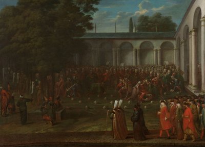 Cornelis Calkoen na cestě k audienci se sultánem Ahmedem III., kolem 1727-30 od Jean Baptiste Vanmour