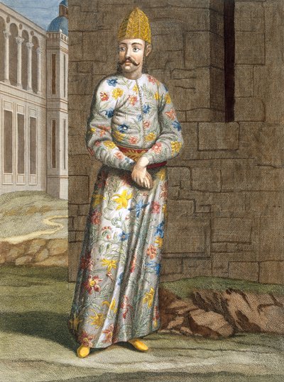 Ich-Oglan, deska 8 ze „Sbírky jednoho sta tisků představujících různé národy Levanty“ od Charlese de Ferriola, vyryl Gerard Scotin (1671-1716), 1707-08 (barevná rytina od Jean Baptiste Vanmour