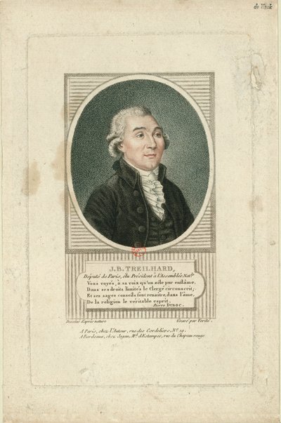 Portrét Jean-Baptiste Treilharda 1742-1810, c. 1790. od Jean Baptiste Verite