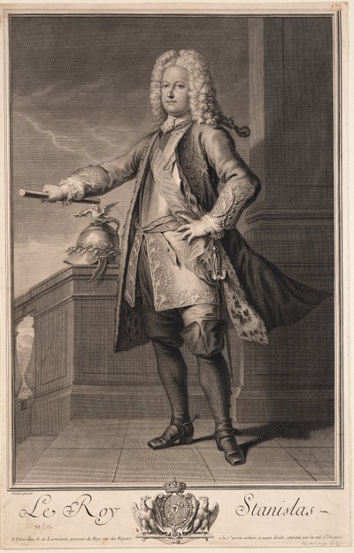 Stanislas Leszczynski (Leczinski), zvaný Beneficent - Stanislaw I Leszczynski (1677-1766), král Polska - Van Loo, Jean Baptiste (1684-1745) - 1705 - Mědirytina - 53,5x33 - Soukromá sbírka od Jean Baptiste van Loo