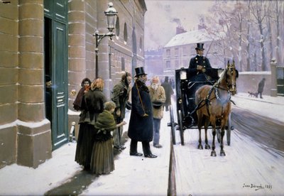 Buržoa opouští svůj dům, Paříž od Jean Beraud