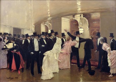 Hádka v chodbách opery, 1889 od Jean Beraud