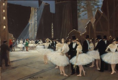 Zákulisí Pařížské opery od Jean Beraud