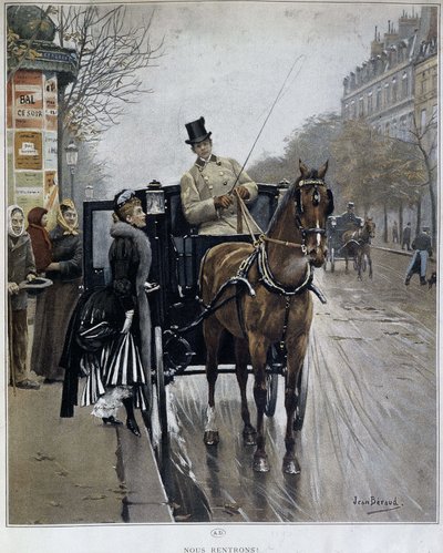 Elegantní žena v kočáru v Paříži: „My navrátilci“ - ilustrace Jean BERAUD (1849 - 1935), konec 19. století. od Jean Beraud