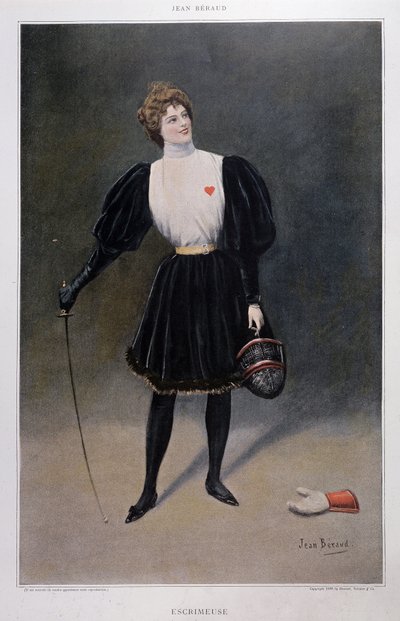 Fescrimeuse - kresba Jean Beraud (1849 - 1935) od Jean Beraud