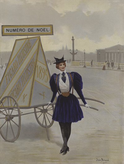 La Reclame de lAvenir (Reklama budoucnosti). Obálka z Le Figaro Illustre, prosinec 1895 od Jean Beraud