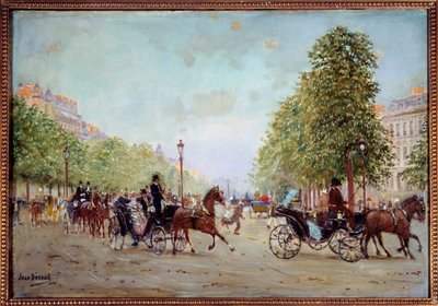 La promenade aux Champs-Elysees Obraz Jeana Berauda (1849-1935) 19. století. Rozměr 0,38 x 0,55 m Paříž, Carnavalet Museum od Jean Beraud