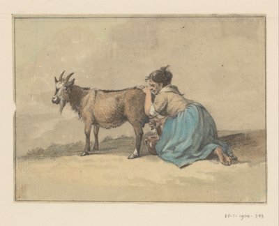 Žena dojící kozu od Jean Bernard