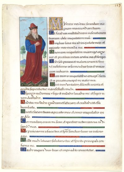 List z knihy hodin: Král David, c. 1500. od Jean Bourdichon