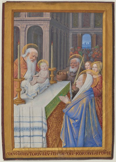 Die Darstellung im Tempel od Jean Bourdichon
