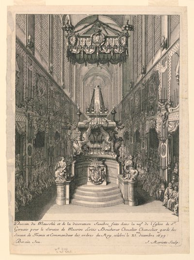 Katafalk Louise Boucherata, Druhý stát, St. Gervais, Paříž od Jean Bérain, the Elder