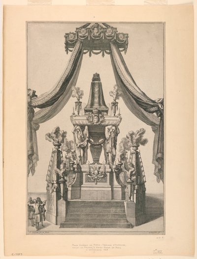 Katafalk Marie Terezie Rakouské, Notre Dame, Paříž od Jean Bérain, the Elder