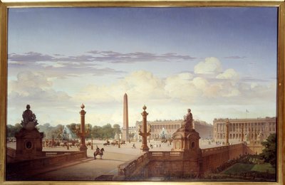 Place de la Concorde při pohledu z terasy na nábřeží, král Louis-Philippe d